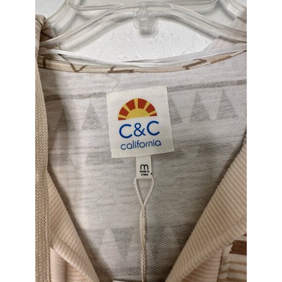 C&C California Women's Hoodie Size Medium Aztec Print Allover Lightweight NWT - Picture 3 of 5